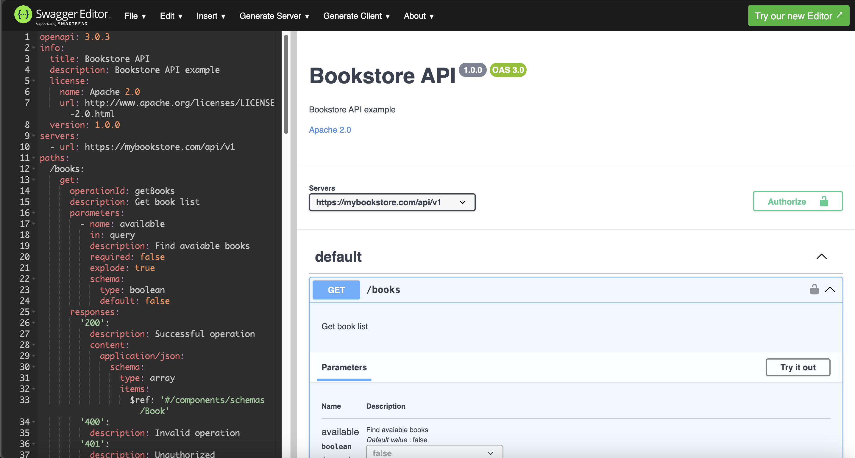 swagger open file