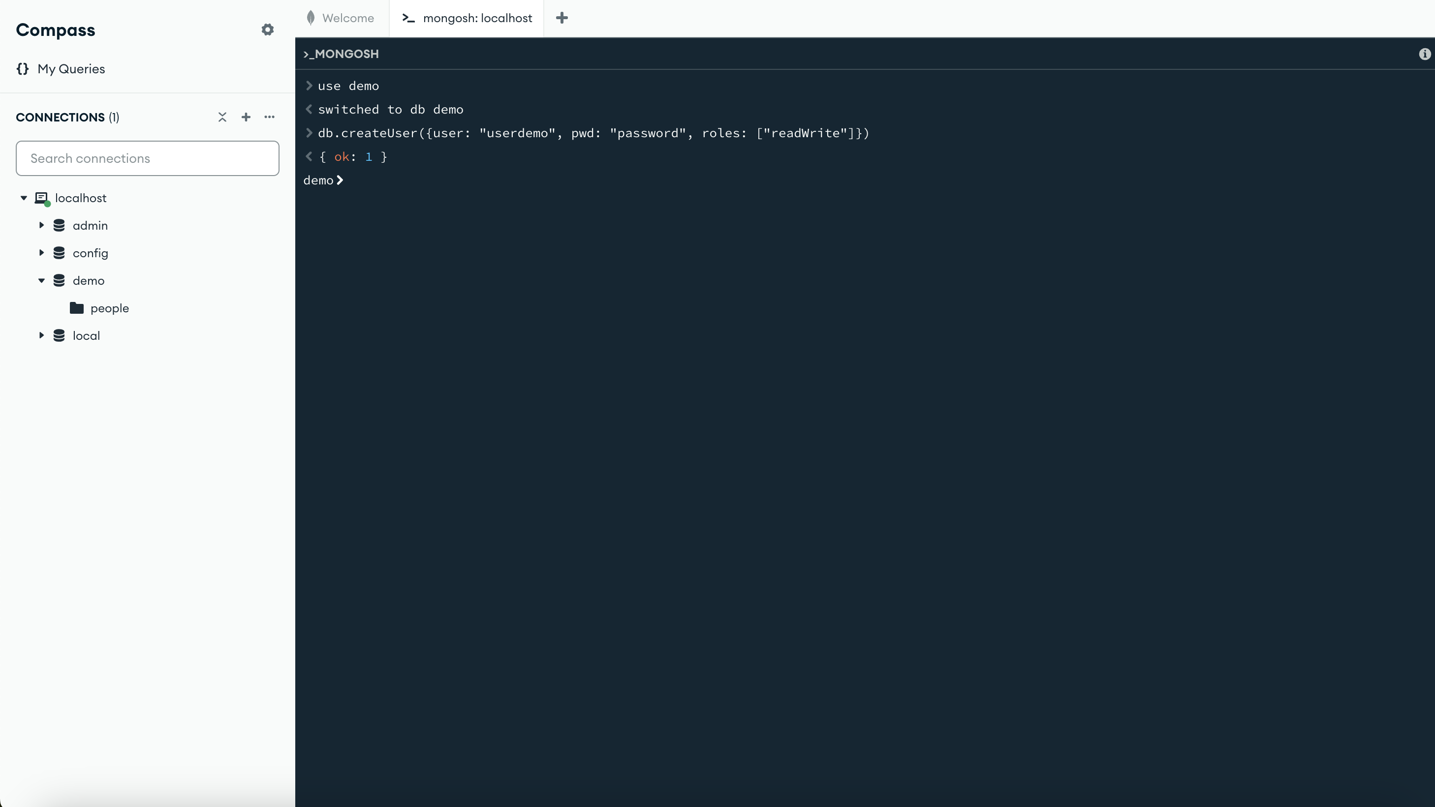 mongodb create user