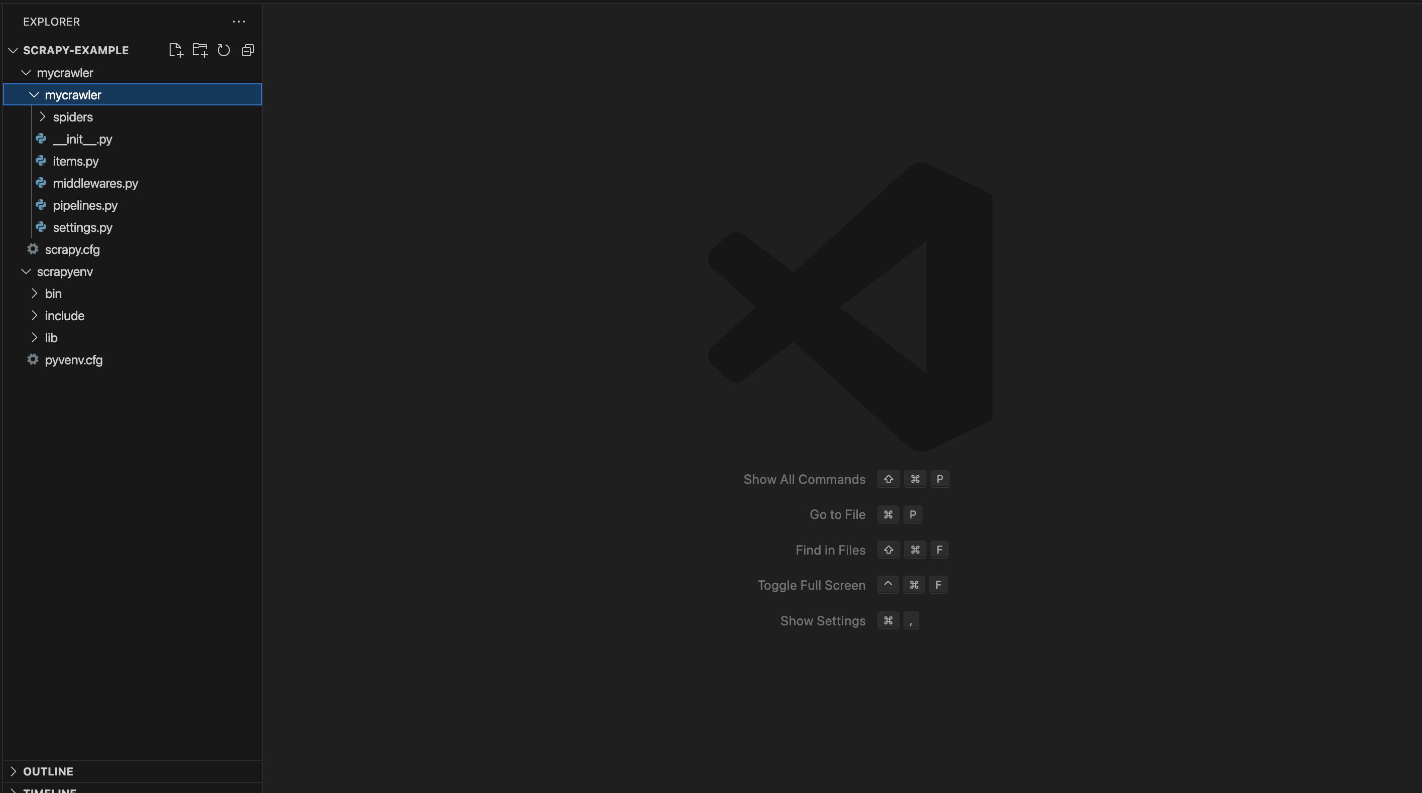 scrapy project structure